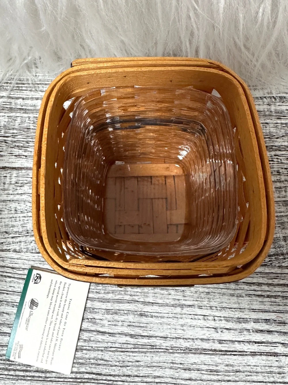 *6 signatures* Longaberger JW Collection Miniature 1997 Waste Basket new in box